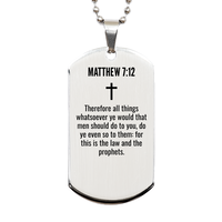 Load image into Gallery viewer, Matthew 7 12 Gifts - Matthew 7 12 Dog Tag Necklace – front view
