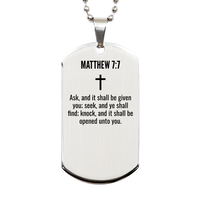 Load image into Gallery viewer, Matthew 7 7 Gifts - Matthew 7 7 Dog Tag Necklace – front view

