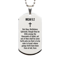 Load image into Gallery viewer, Micah 5 2 Gifts - Micah 5 2 Dog Tag Necklace – front view
