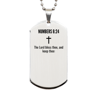 Load image into Gallery viewer, Numbers 6 24 Gifts - Numbers 6 24 Dog Tag Necklace – front view
