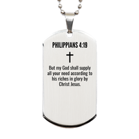 Load image into Gallery viewer, Philippians 4 19 Gifts - Philippians 4 19 Dog Tag Necklace – front view

