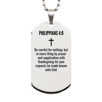 Load image into Gallery viewer, Philippians 4 6 Gifts - Philippians 4 6 Dog Tag Necklace – front view
