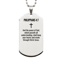 Load image into Gallery viewer, Philippians 4 7 Gifts - Philippians 4 7 Dog Tag Necklace – front view
