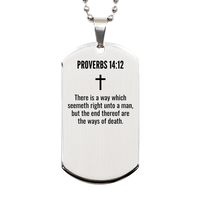 Load image into Gallery viewer, Proverbs 14 12 Gifts - Proverbs 14 12 Dog Tag Necklace – front view
