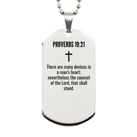 Load image into Gallery viewer, Proverbs 19 21 Gifts - Proverbs 19 21 Dog Tag Necklace – front view
