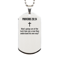 Load image into Gallery viewer, Proverbs 20 24 Gifts - Proverbs 20 24 Dog Tag Necklace – front view
