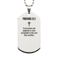 Load image into Gallery viewer, Proverbs 21 3 Gifts - Proverbs 21 3 Dog Tag Necklace – front view
