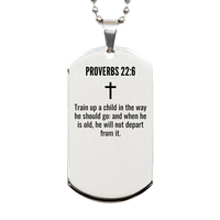 Load image into Gallery viewer, Proverbs 22 6 Gifts - Proverbs 22 6 Dog Tag Necklace – front view
