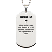 Load image into Gallery viewer, Proverbs 3 24 Gifts - Proverbs 3 24 Dog Tag Necklace – front view
