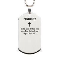Load image into Gallery viewer, Proverbs 3 7 Gifts - Proverbs 3 7 Dog Tag Necklace – front view
