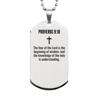 Load image into Gallery viewer, Proverbs 9 10 Gifts - Proverbs 9 10 Dog Tag Necklace – front view
