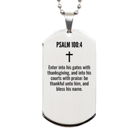 Load image into Gallery viewer, Psalm 100 4 Gifts - Psalm 100 4 Dog Tag Necklace – front view
