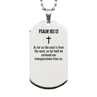 Load image into Gallery viewer, Psalm 103 12 Gifts - Psalm 103 12 Dog Tag Necklace – front view
