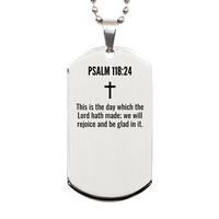 Load image into Gallery viewer, Psalm 118 24 Gifts - Psalm 118 24 Dog Tag Necklace – front view
