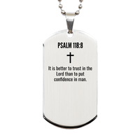 Load image into Gallery viewer, Psalm 118 8 Gifts - Psalm 118 8 Dog Tag Necklace – front view
