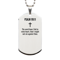 Load image into Gallery viewer, Psalm 119 11 Gifts - Psalm 119 11 Dog Tag Necklace – front view
