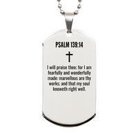 Load image into Gallery viewer, Psalm 139 14 Gifts - Psalm 139 14 Dog Tag Necklace – front view
