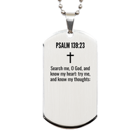 Load image into Gallery viewer, Psalm 139 23 Gifts - Psalm 139 23 Dog Tag Necklace – front view
