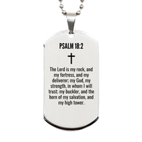 Load image into Gallery viewer, Psalm 18 2 Gifts - Psalm 18 2 Dog Tag Necklace – front view
