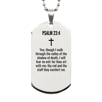 Load image into Gallery viewer, Psalm 23 4 Gifts - Psalm 23 4 Dog Tag Necklace – front view
