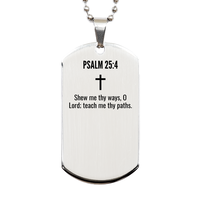 Load image into Gallery viewer, Psalm 25 4 Gifts - Psalm 25 4 Dog Tag Necklace – front view
