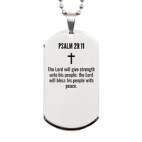 Load image into Gallery viewer, Psalm 29 11 Gifts - Psalm 29 11 Dog Tag Necklace – front view
