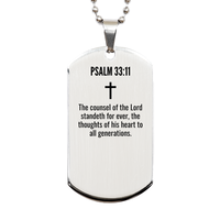 Load image into Gallery viewer, Psalm 33 11 Gifts - Psalm 33 11 Dog Tag Necklace – front view
