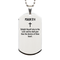 Load image into Gallery viewer, Psalm 37 4 Gifts - Psalm 37 4 Dog Tag Necklace – front view
