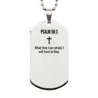 Load image into Gallery viewer, Psalm 56 3 Gifts - Psalm 56 3 Dog Tag Necklace – front view
