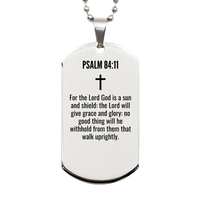 Load image into Gallery viewer, Psalm 84 11 Gifts - Psalm 84 11 Dog Tag Necklace – front view

