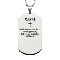 Load image into Gallery viewer, Psalm 91 2 Gifts - Psalm 91 2 Dog Tag Necklace – front view
