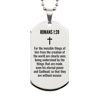 Load image into Gallery viewer, Romans 1 20 Gifts - Romans 1 20 Dog Tag Necklace – front view
