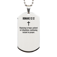 Load image into Gallery viewer, Romans 12 12 Gifts - Romans 12 12 Dog Tag Necklace – front view
