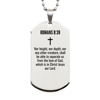 Load image into Gallery viewer, Romans 8 39 Gifts - Romans 8 39 Dog Tag Necklace – front view
