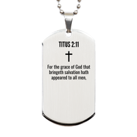 Load image into Gallery viewer, Titus 2 11 Gifts - Titus 2 11 Dog Tag Necklace – front view
