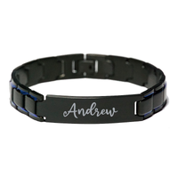 Load image into Gallery viewer, Andrew Bracelet Personalized for Men Custom Name Engraved Jewelry for Boys Men Him Birthday Christmas Adjustable Link Bracelet – front view
