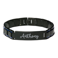 Load image into Gallery viewer, Anthony Bracelet Personalized for Men Custom Name Engraved Jewelry for Boys Men Him Birthday Christmas Adjustable Link Bracelet – front view
