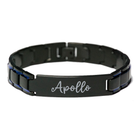 Load image into Gallery viewer, Apollo Bracelet Personalized for Men Custom Name Engraved Jewelry for Boys Men Him Birthday Christmas Adjustable Link Bracelet – front view
