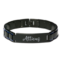 Load image into Gallery viewer, Atticus Bracelet Personalized for Men Custom Name Engraved Jewelry for Boys Men Him Birthday Christmas Adjustable Link Bracelet – front view
