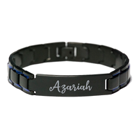 Load image into Gallery viewer, Azariah Bracelet Personalized for Men Custom Name Engraved Jewelry for Boys Men Him Birthday Christmas Adjustable Link Bracelet – front view
