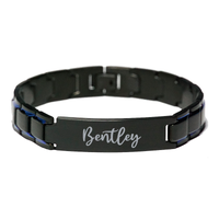 Load image into Gallery viewer, Bentley Bracelet Personalized for Men Custom Name Engraved Jewelry for Boys Men Him Birthday Christmas Adjustable Link Bracelet – front view
