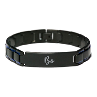 Load image into Gallery viewer, Bo Bracelet Personalized for Men Custom Name Engraved Jewelry for Boys Men Him Birthday Christmas Adjustable Link Bracelet – front view
