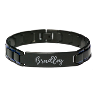 Load image into Gallery viewer, Bradley Bracelet Personalized for Men Custom Name Engraved Jewelry for Boys Men Him Birthday Christmas Adjustable Link Bracelet – front view
