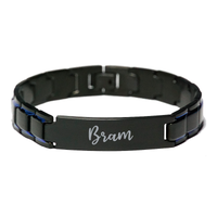 Load image into Gallery viewer, Bram Bracelet Personalized for Men Custom Name Engraved Jewelry for Boys Men Him Birthday Christmas Adjustable Link Bracelet – front view
