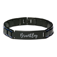 Load image into Gallery viewer, Brantley Bracelet Personalized for Men Custom Name Engraved Jewelry for Boys Men Him Birthday Christmas Adjustable Link Bracelet – front view
