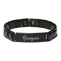 Load image into Gallery viewer, Brayan Bracelet Personalized for Men Custom Name Engraved Jewelry for Boys Men Him Birthday Christmas Adjustable Link Bracelet – front view
