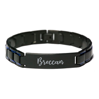 Load image into Gallery viewer, Breccan Bracelet Personalized for Men Custom Name Engraved Jewelry for Boys Men Him Birthday Christmas Adjustable Link Bracelet – front view
