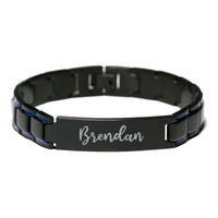 Load image into Gallery viewer, Brendan Bracelet Personalized for Men Custom Name Engraved Jewelry for Boys Men Him Birthday Christmas Adjustable Link Bracelet – front view
