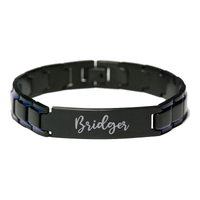 Load image into Gallery viewer, Bridger Bracelet Personalized for Men Custom Name Engraved Jewelry for Boys Men Him Birthday Christmas Adjustable Link Bracelet – front view
