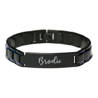 Load image into Gallery viewer, Brodie Bracelet Personalized for Men Custom Name Engraved Jewelry for Boys Men Him Birthday Christmas Adjustable Link Bracelet – front view
